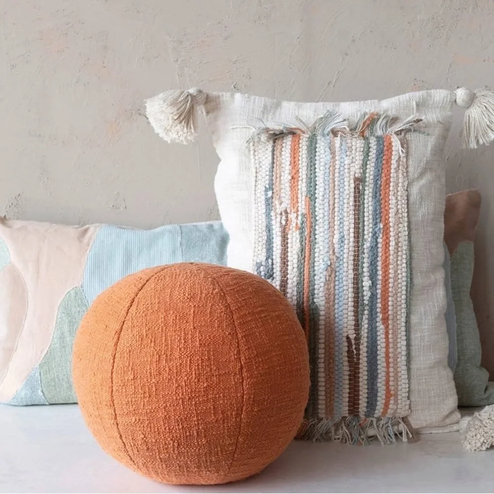 Creative Co-Op Cotton Slub Orb Pillow, 10